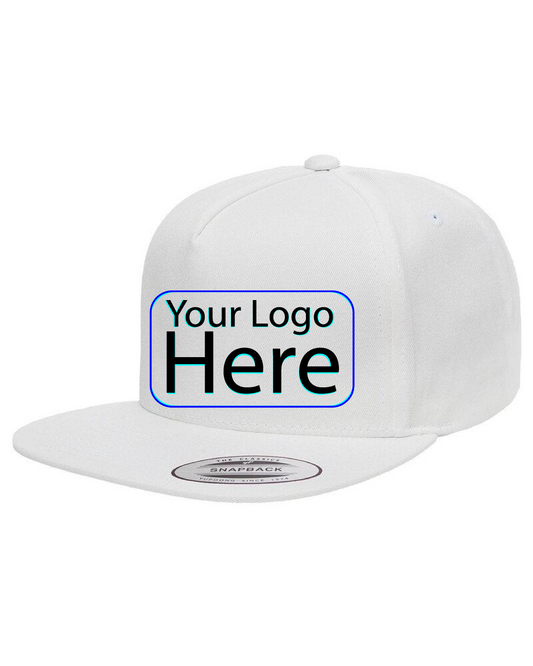 Customizable Five-Panel Flat Bill Cap